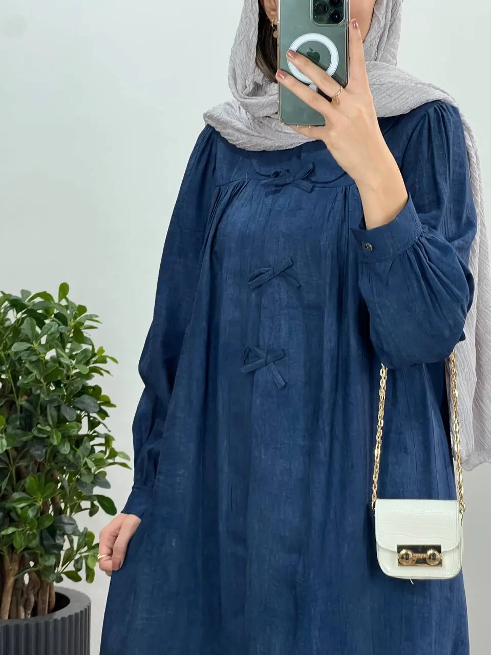 مانتو بلند دکمه دار پروانه